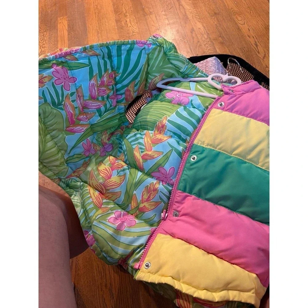 Lilly Pulitzer girls colorblock puffer vest reversible girls 4-5
